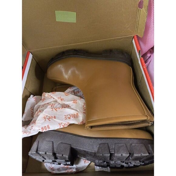 ROUGE TAN/Brown Women's Chunky Heel Boots Size 9 New Box - Picture 10 of 10